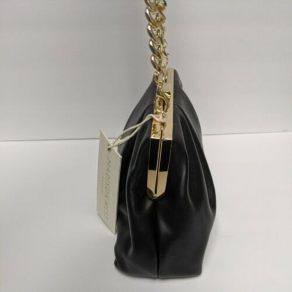 Madison West Serena Shoulder Bag Black Vegan Leather Handbag Purse Shoulder Bag - Picture 5 of 11